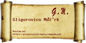Gligorovics Márk névjegykártya